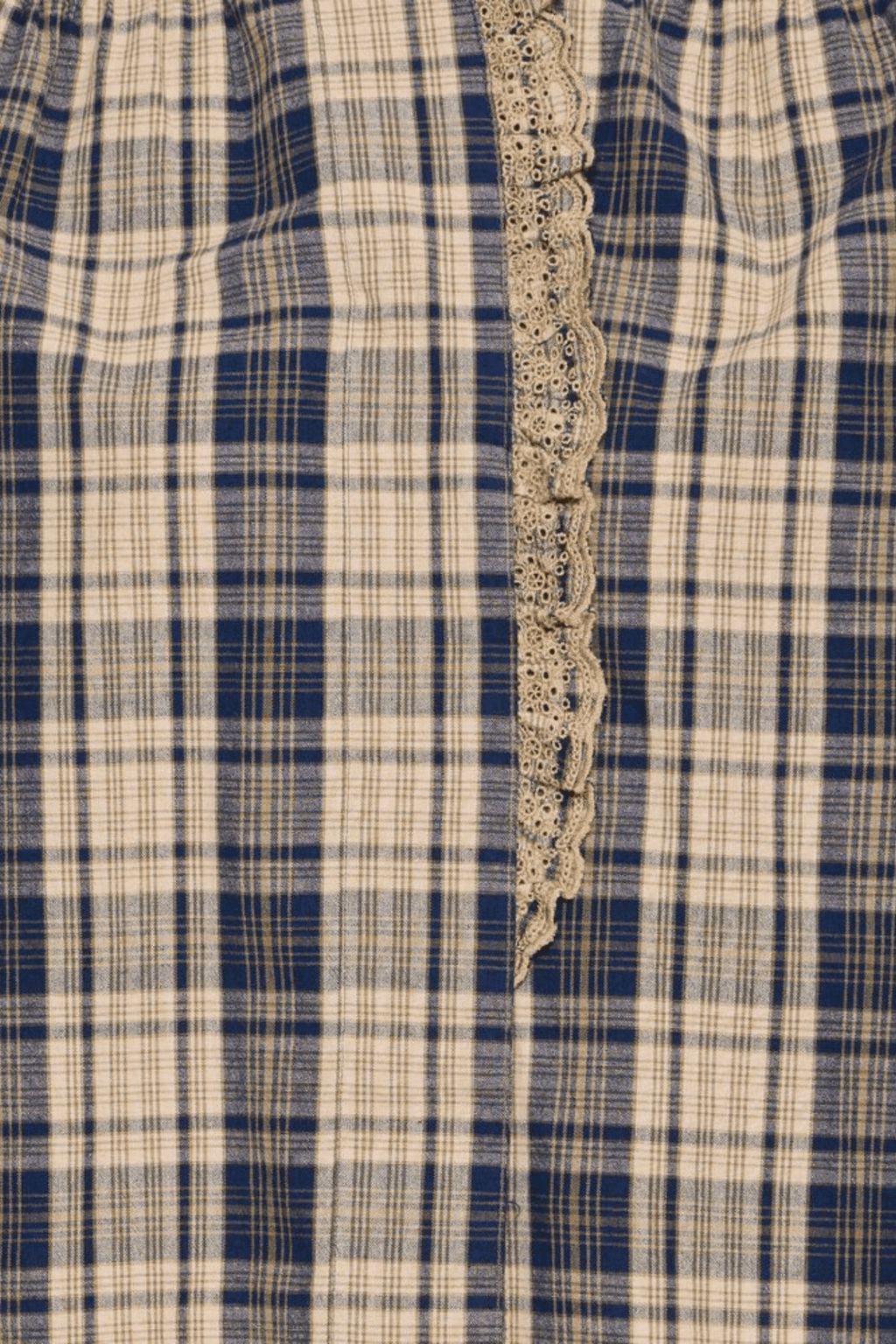 Atelier Rêve IRTUNE blue checked cotton shirt at Dotique

