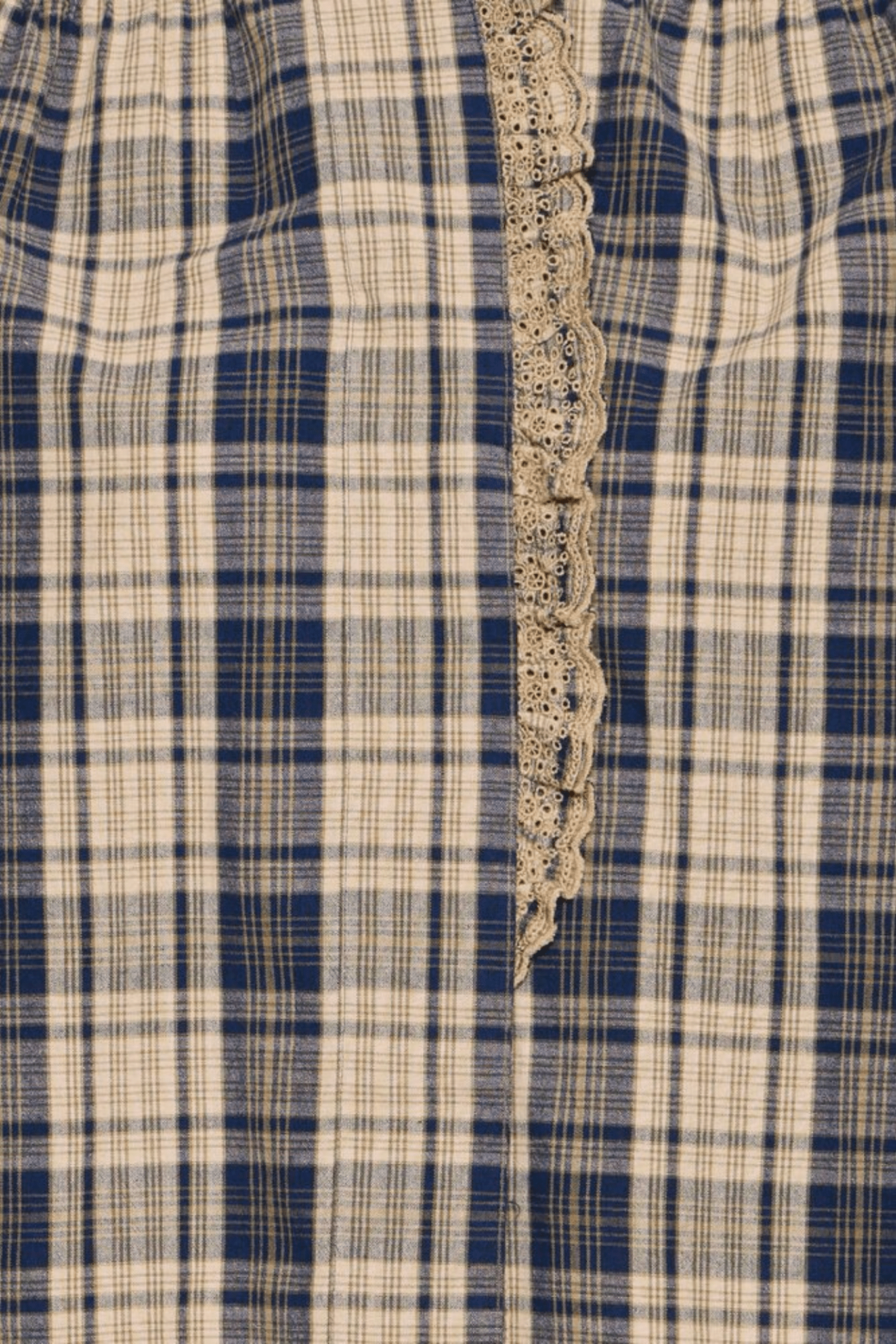 Atelier Rêve IRTUNE blue checked cotton shirt at Dotique

