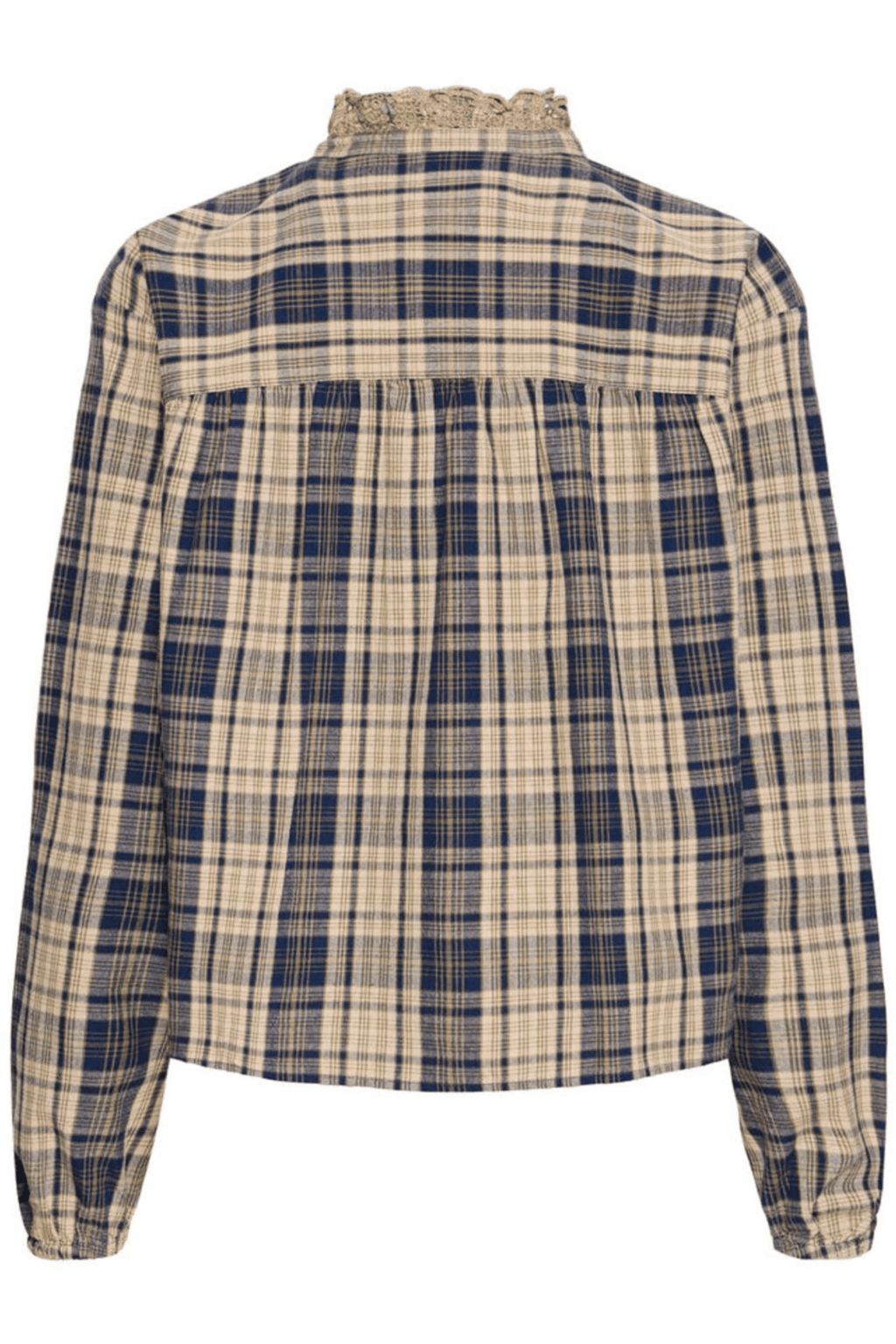 Atelier Rêve IRTUNE blue checked cotton shirt at Dotique


