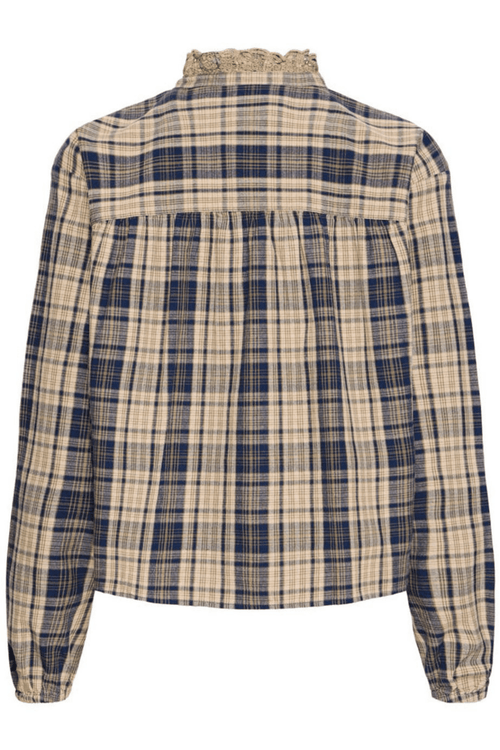 Atelier Rêve IRTUNE blue checked cotton shirt at Dotique

