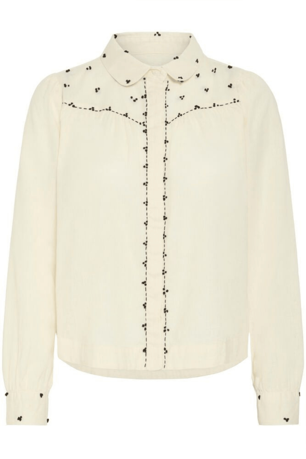 Atelier Rêve IRSWAN birch cotton shirt with embroidery at Dotique

