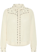 Atelier Rêve IRSWAN birch cotton shirt with embroidery at Dotique


