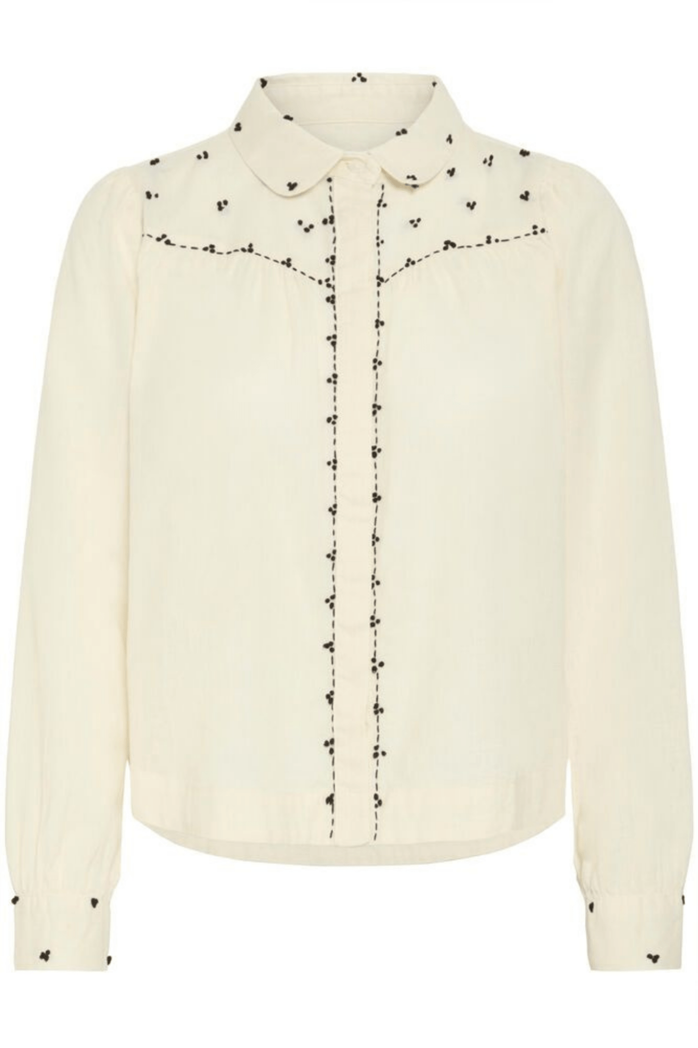 Atelier Rêve IRSWAN birch cotton shirt with embroidery at Dotique

