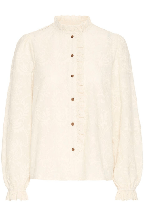 Atelier Rêve IRJOSE white cotton embroidered shirt at Dotique

