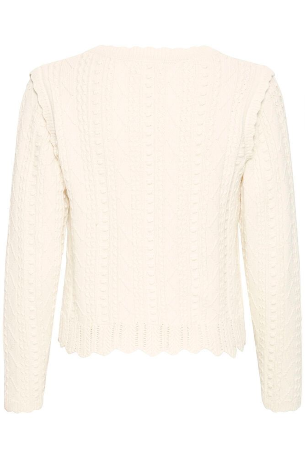 Soft cotton cardigan by Atelier Rêve in a classic birch shade. Easy to layer over dresses and tees for everyday wear. Shop at Dotique.