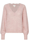 Atelier Reve IRMANON Light Mauve V Neck  Knit Dotique font