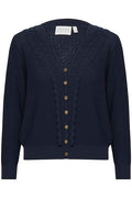 Atelier Reve  IRNESHA  Navy Cardigan Dotique front