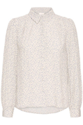 Soft viscose shirt by Atelier Rêve in a birch print. Lightweight, relaxed fit with cropped sleeves. Easy everyday styling. Shop now at Dotique.
