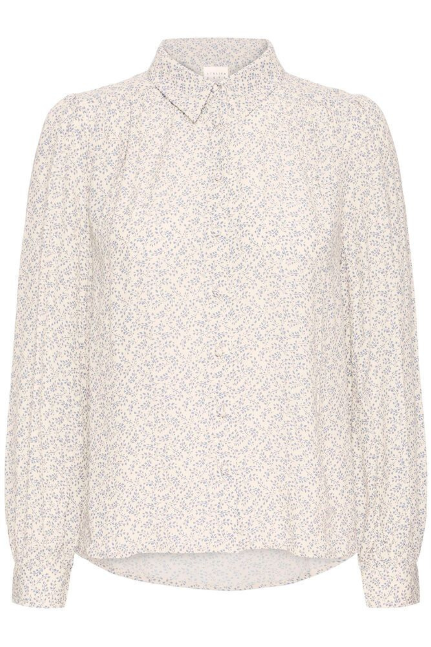 Soft viscose shirt by Atelier Rêve in a birch print. Lightweight, relaxed fit with cropped sleeves. Easy everyday styling. Shop now at Dotique.