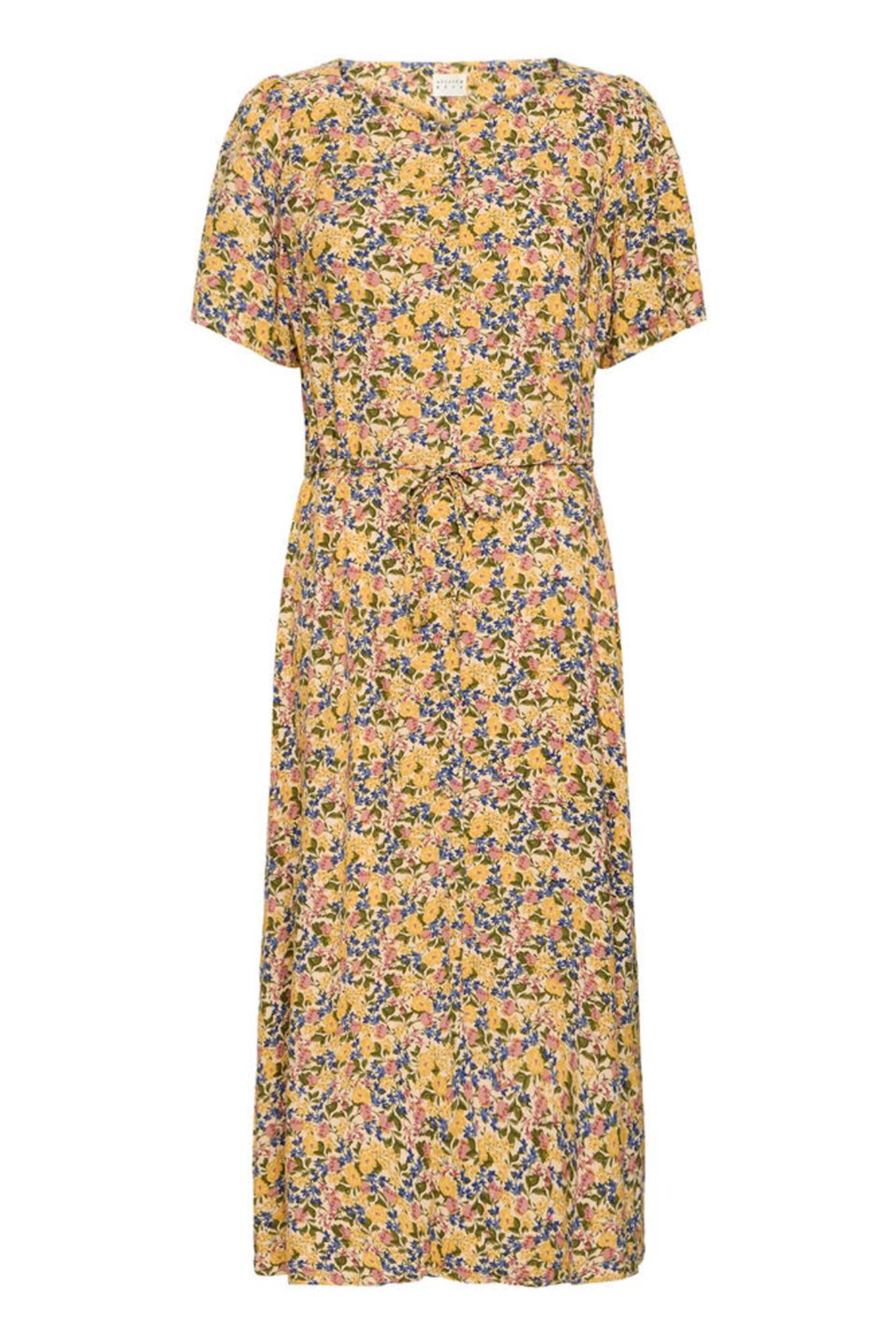 Floral midi dress by Atelier Rêve in soft 100% viscose. Easy short-sleeve style with a relaxed fit. Perfect for everyday summer wear.