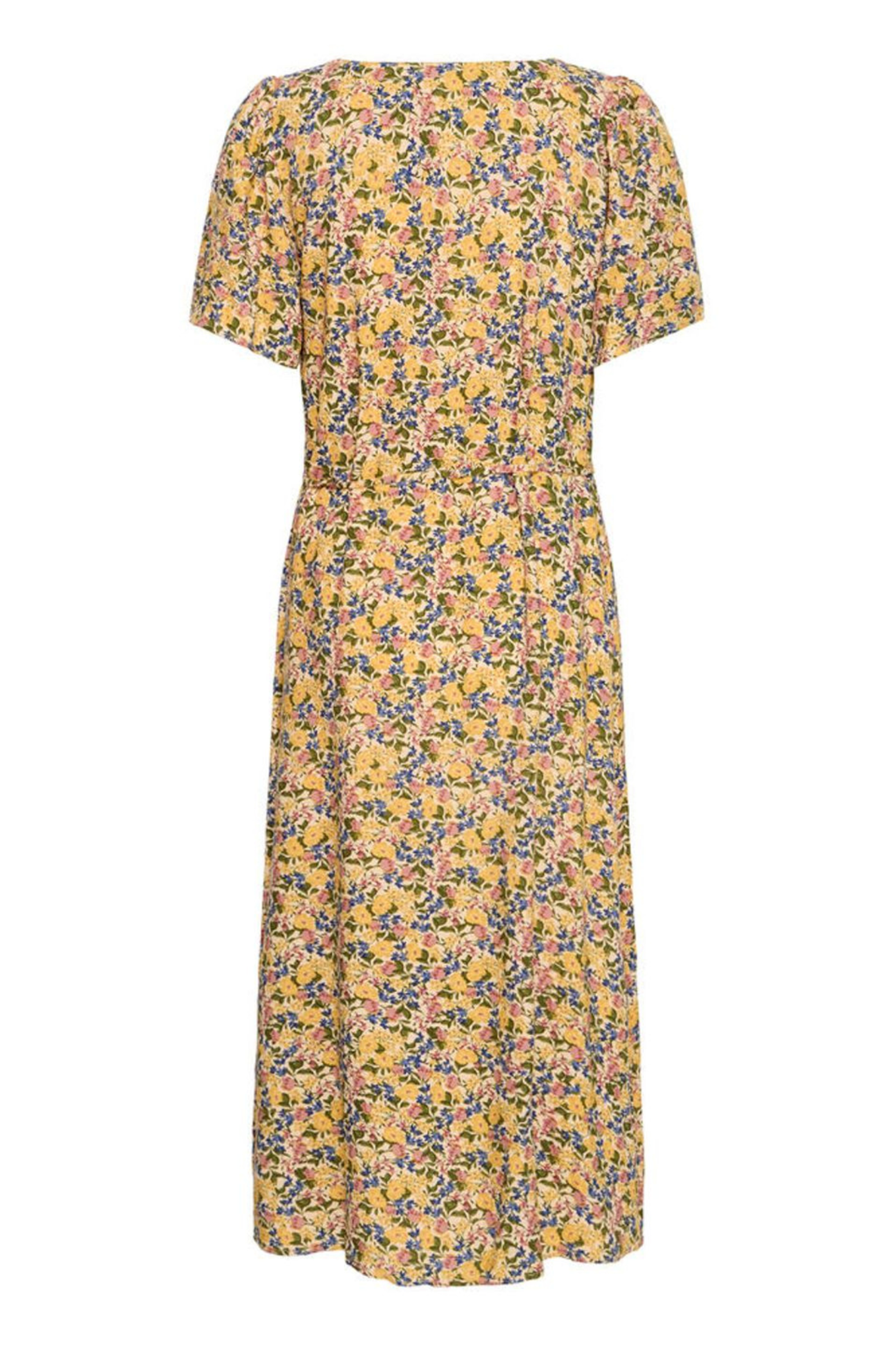 Floral midi dress by Atelier Rêve in soft 100% viscose. Easy short-sleeve style with a relaxed fit. Perfect for everyday summer wear.