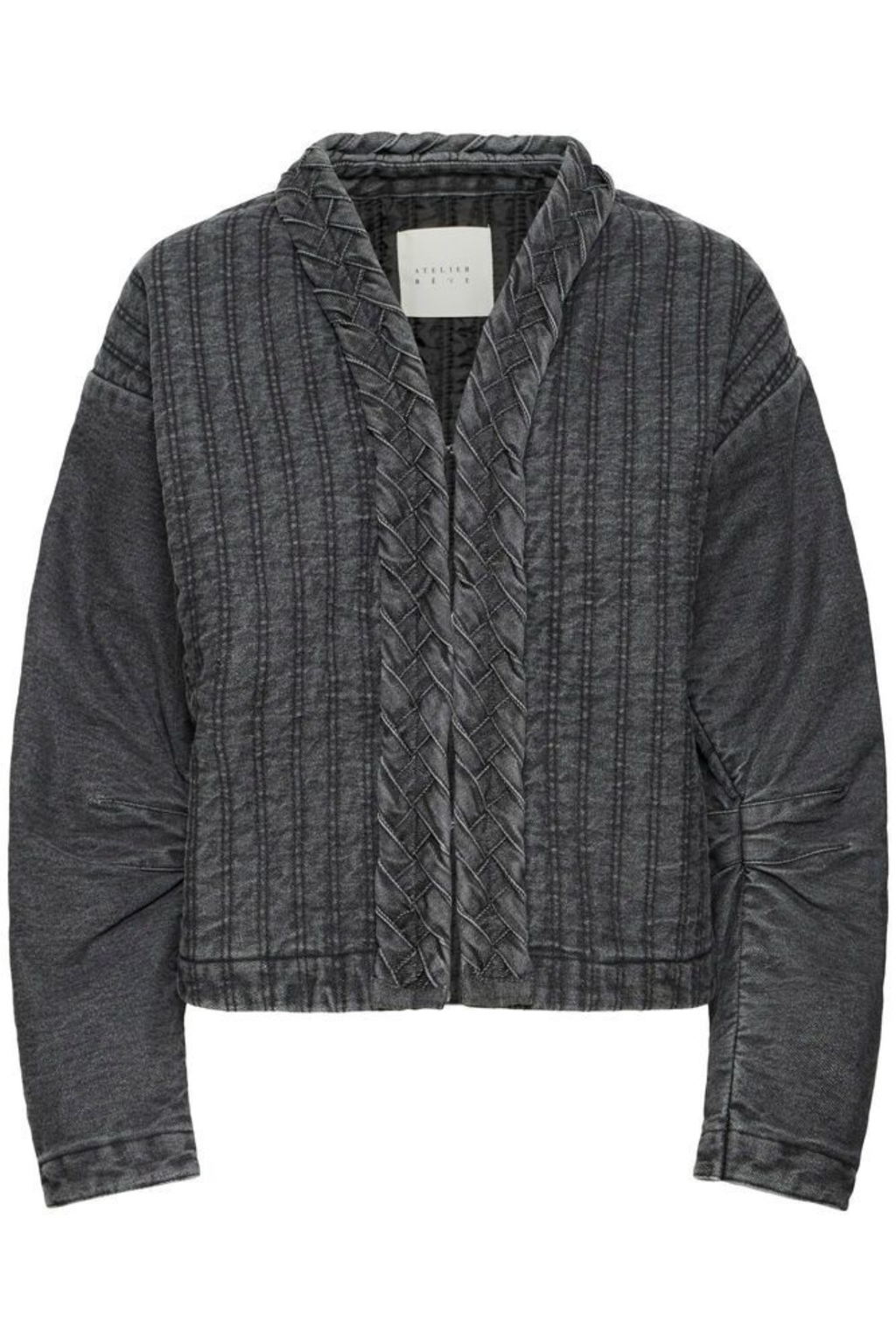 Soft grey denim jacket by Atelier Rêve. Made from 100% cotton with a relaxed fit. Easy to layer and wear year-round. Shop at Dotique.