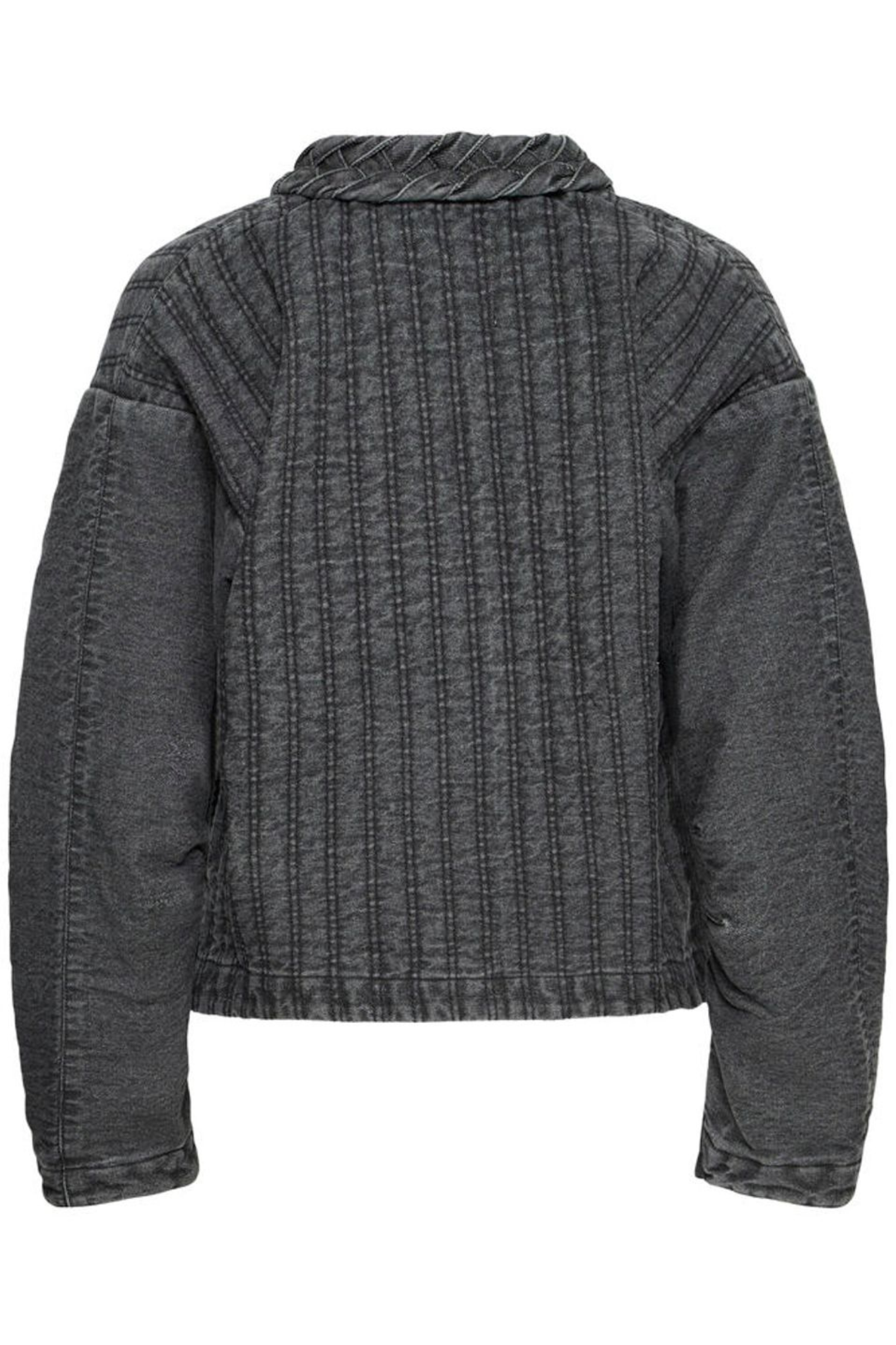 Soft grey denim jacket by Atelier Rêve. Made from 100% cotton with a relaxed fit. Easy to layer and wear year-round. Shop at Dotique.