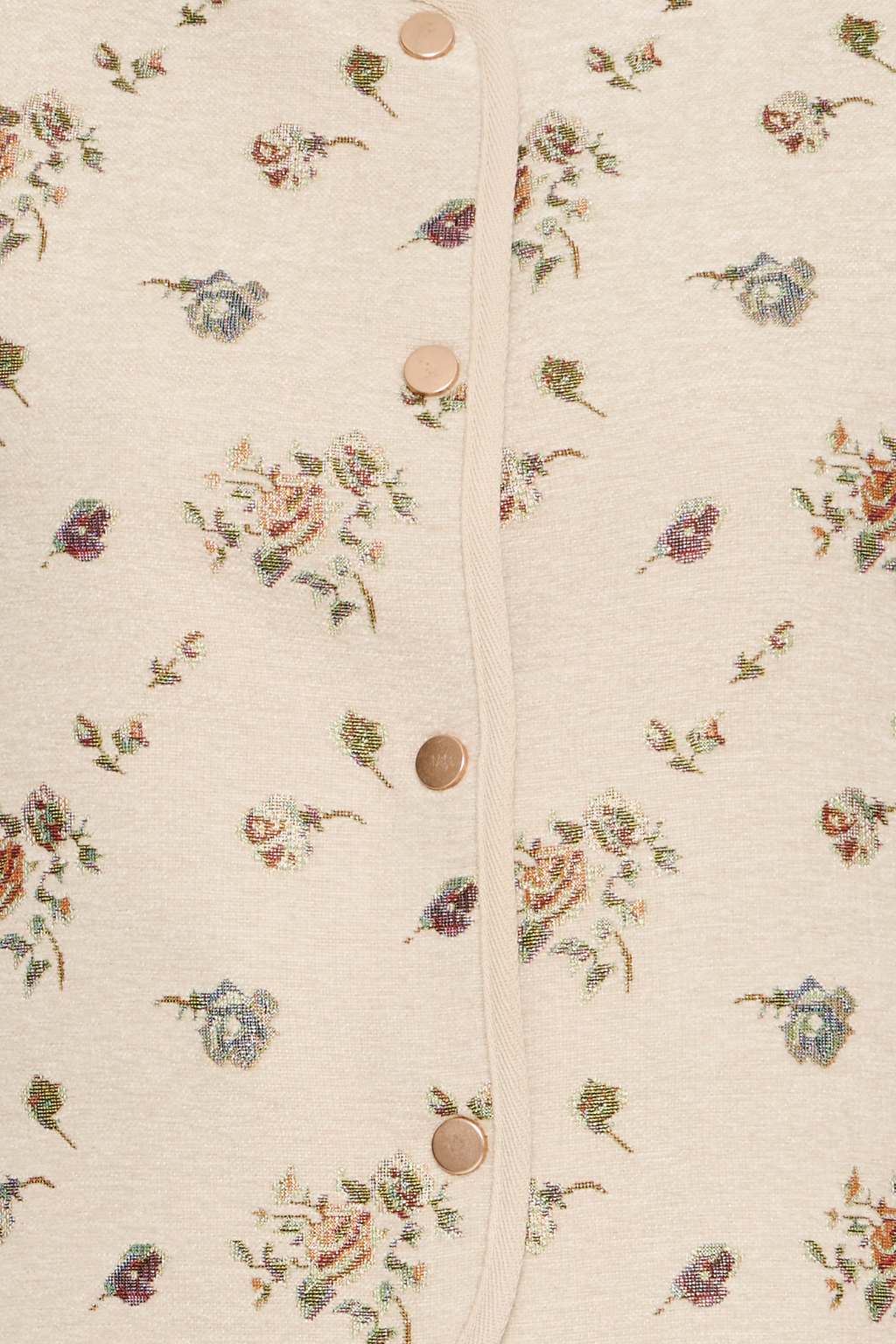 Atelier Rêve Irtambourine jacquard floral waistcoat with a loose, cropped fit. A beautiful layering piece to elevate everyday outfits. Shop at Dotique.