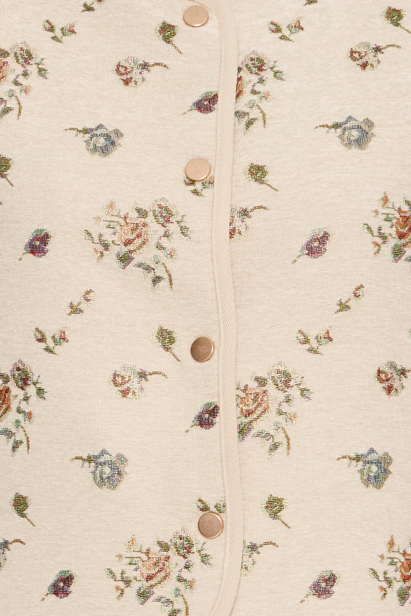 Atelier Rêve Irtambourine jacquard floral waistcoat with a loose, cropped fit. A beautiful layering piece to elevate everyday outfits. Shop at Dotique.