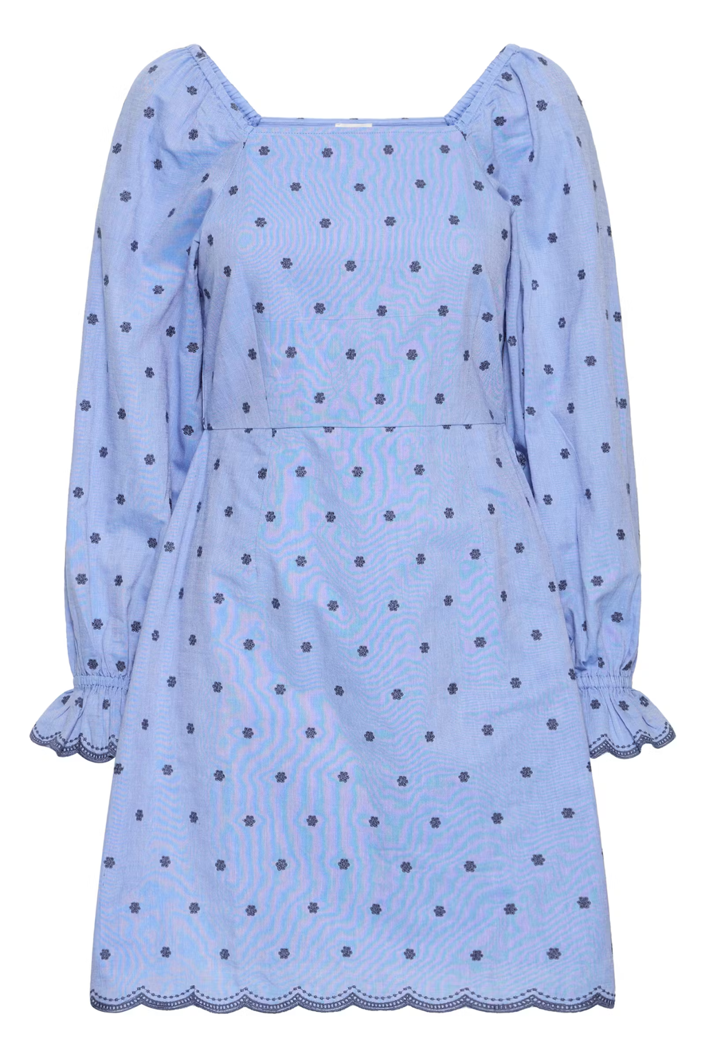 Atelier Rêve Irtusnelda Forever Blue with Embroidery Dress 20124948 by Atelier Reve shop at Dotique lightweight cotton dress with floral embroidery