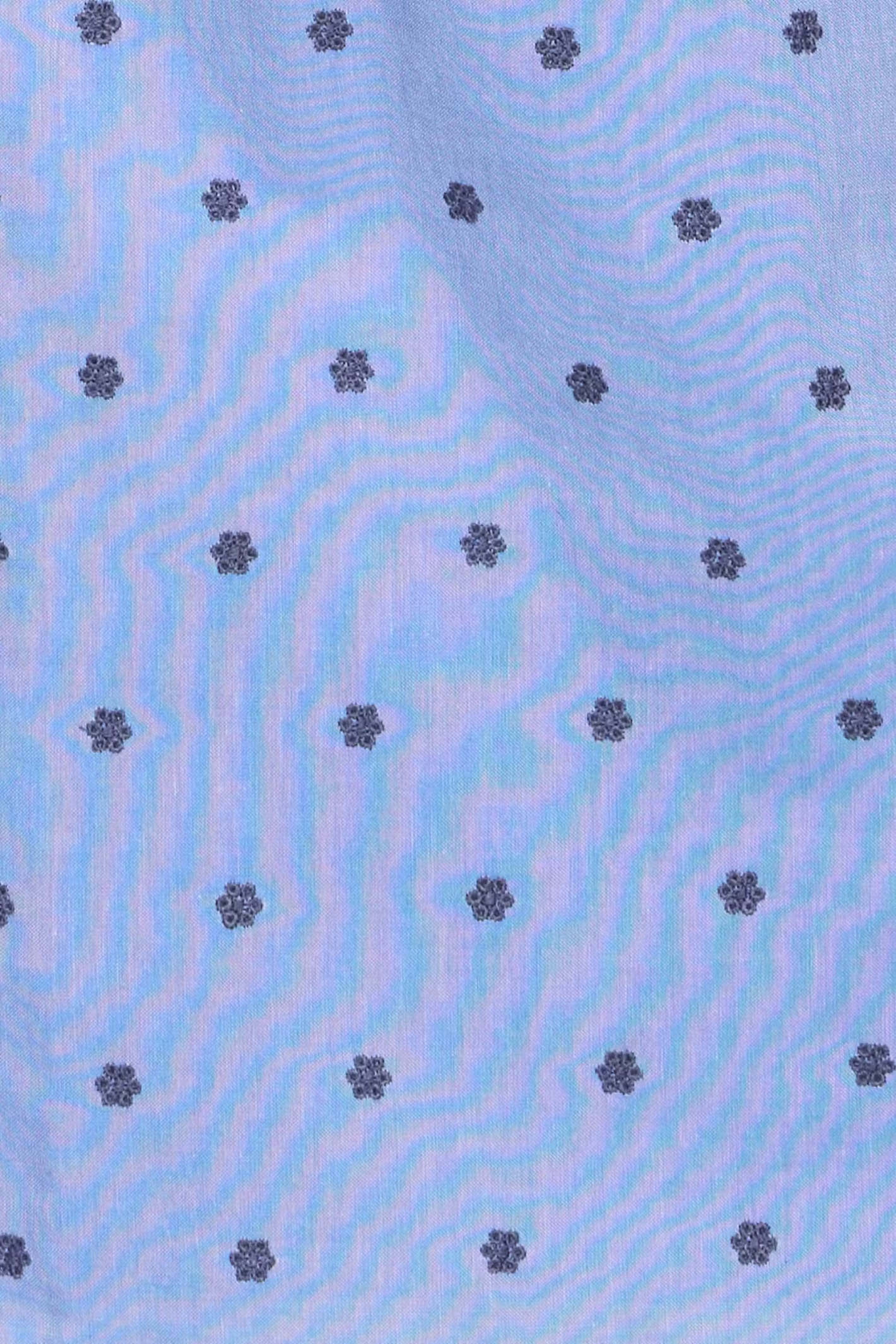 Atelier Rêve Irtusnelda Forever Blue with Embroidery Dress 20124948 by Atelier Reve shop at Dotique fabric detail close-up