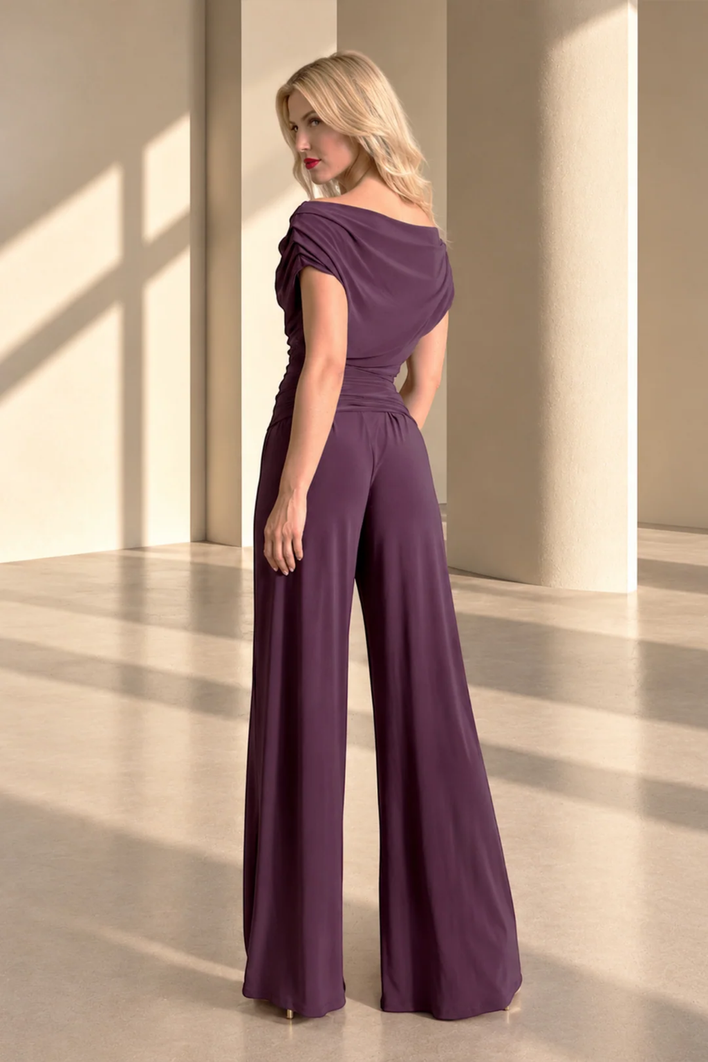 Atom Label Carbon Bardot Wide Leg Jumpsuit – Blackcurant Regular Length ATOM LABEL. Shop ATOM LABEL at Dotique.