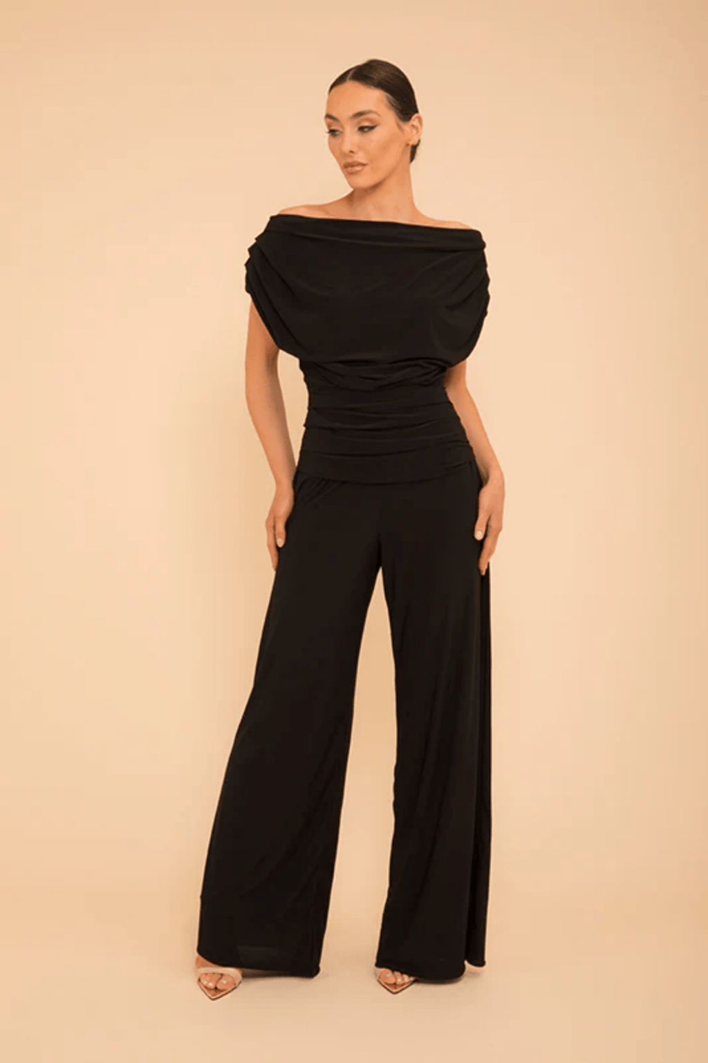 Atom Label Carbon Jumpsuit in Black Regular Length - Dotique - ATOM LABEL