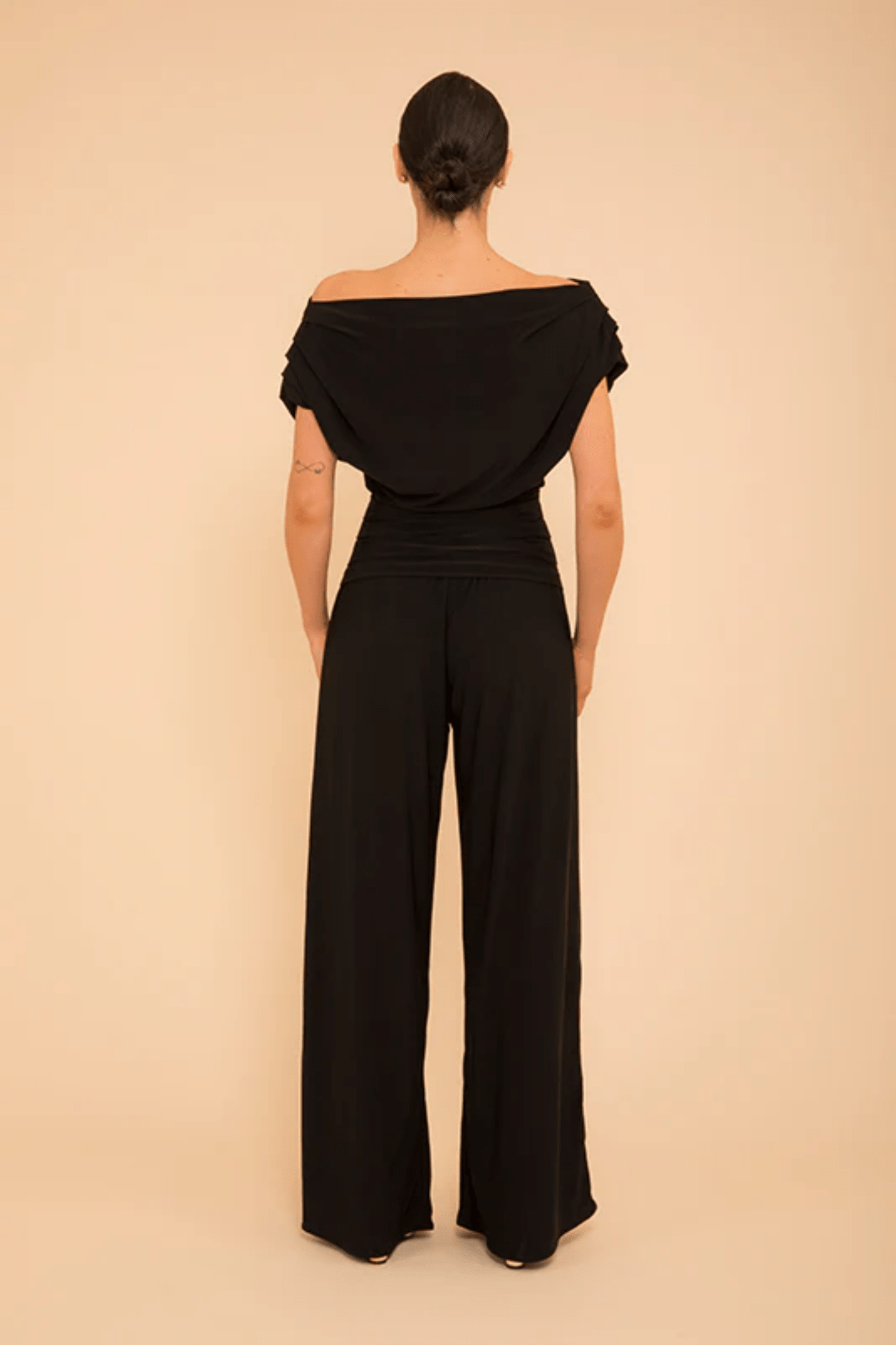 Atom Label Carbon Jumpsuit in Black Regular Length - Dotique - ATOM LABEL