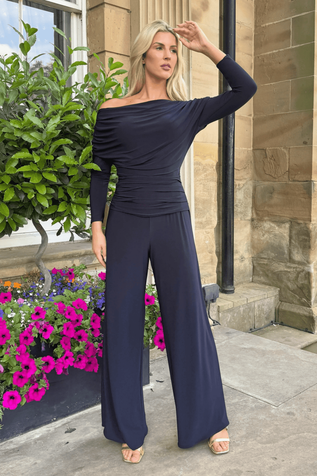 Atom Label Carbon Jumpsuit in Navy Regular Length - Dotique - ATOM LABEL