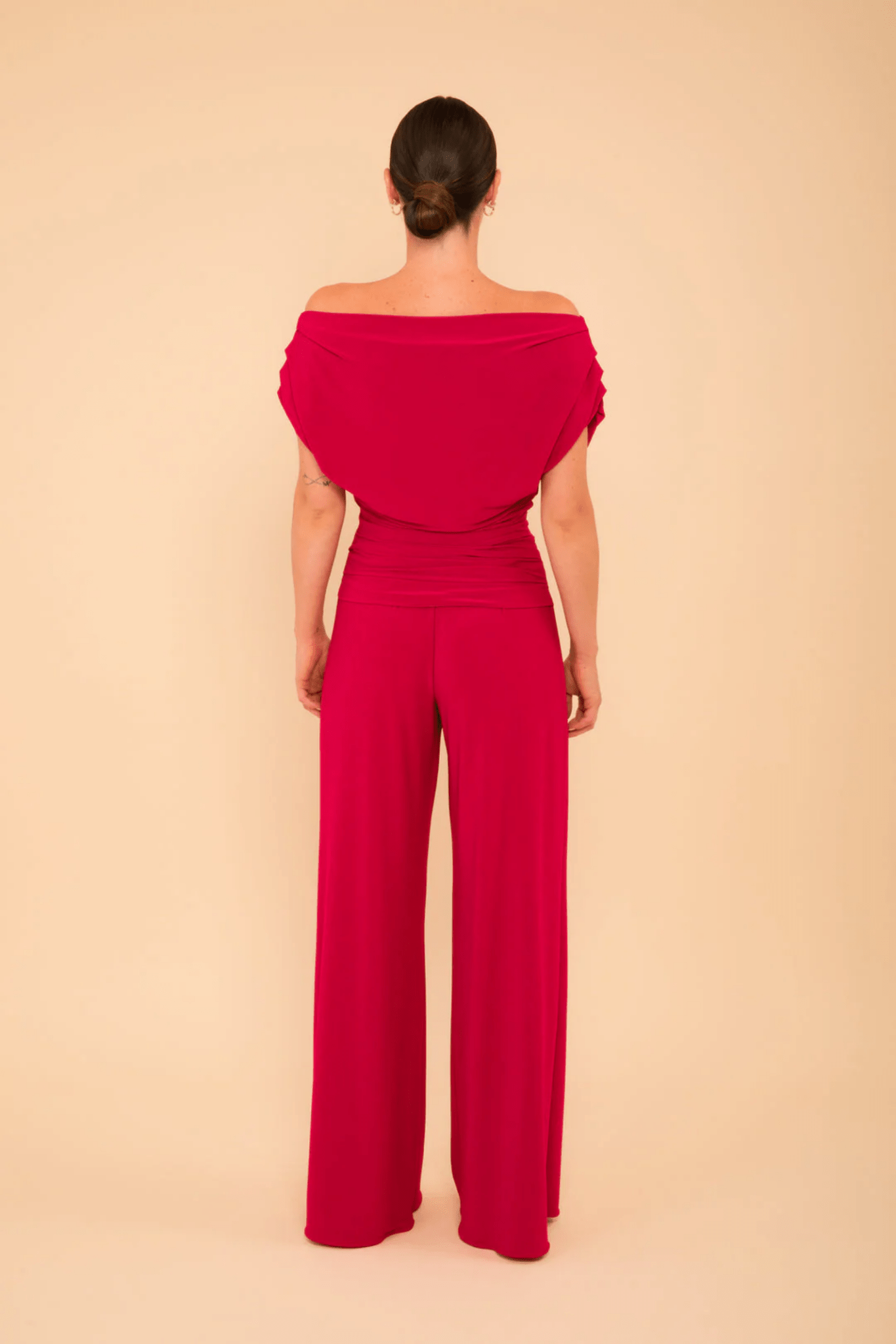 Atom Label Carbon Jumpsuit in Red Regular Length - Dotique - ATOM LABEL