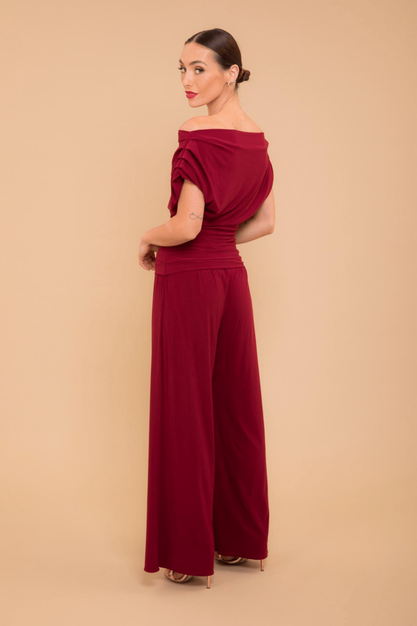 Atom Label Carbon Jumpsuit in Wine - Dotique - ATOM LABEL