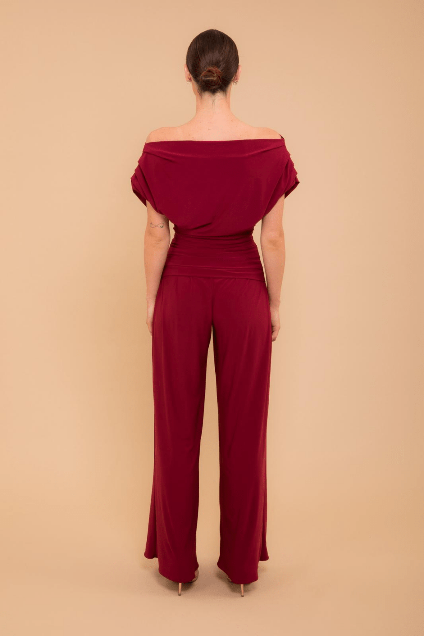 Atom Label Carbon Jumpsuit in Wine - Dotique - ATOM LABEL