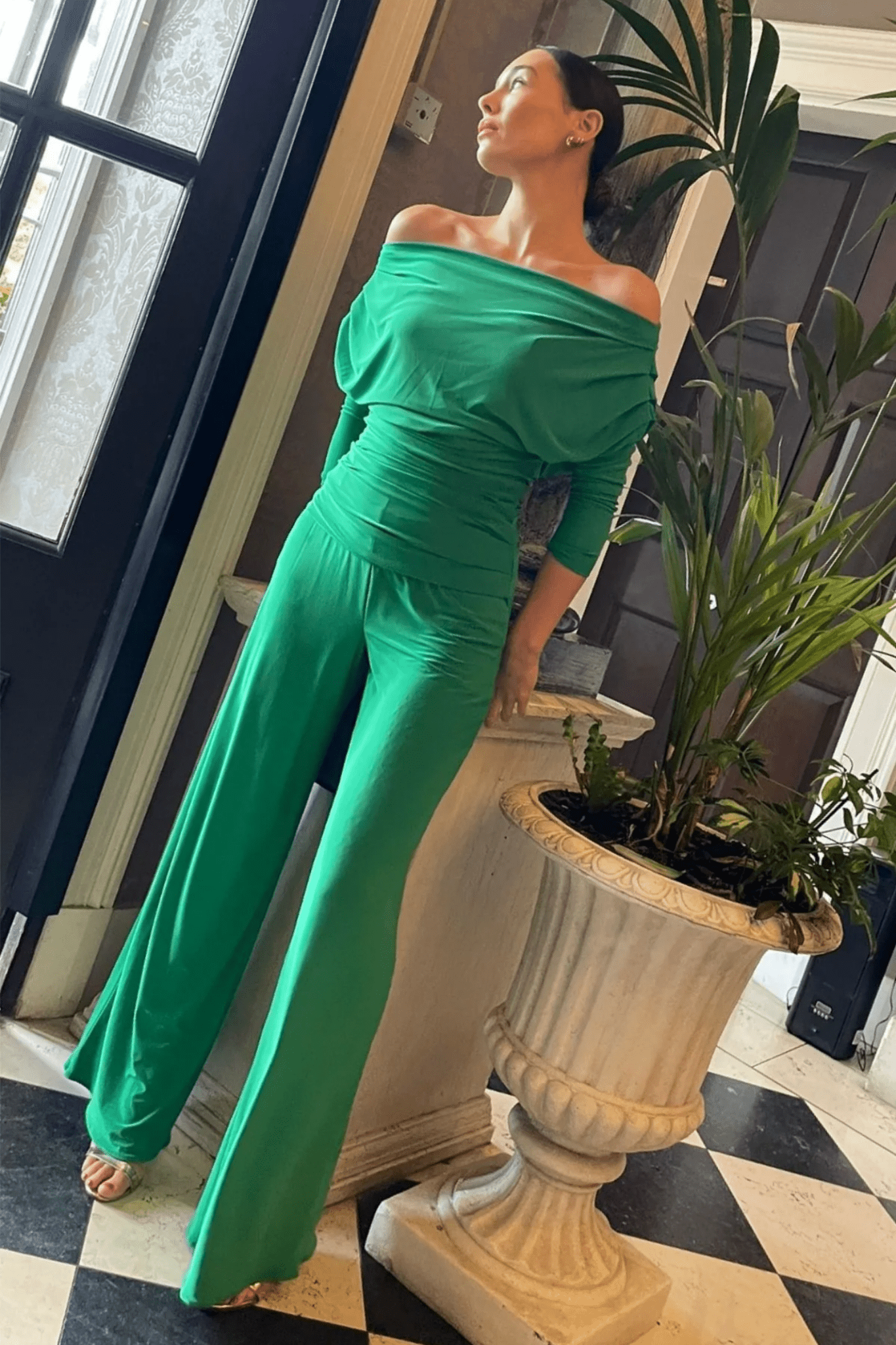 ATOM Label Carbon Jumpsuit with Sleeve in Emerald Green - Dotique - ATOM LABEL