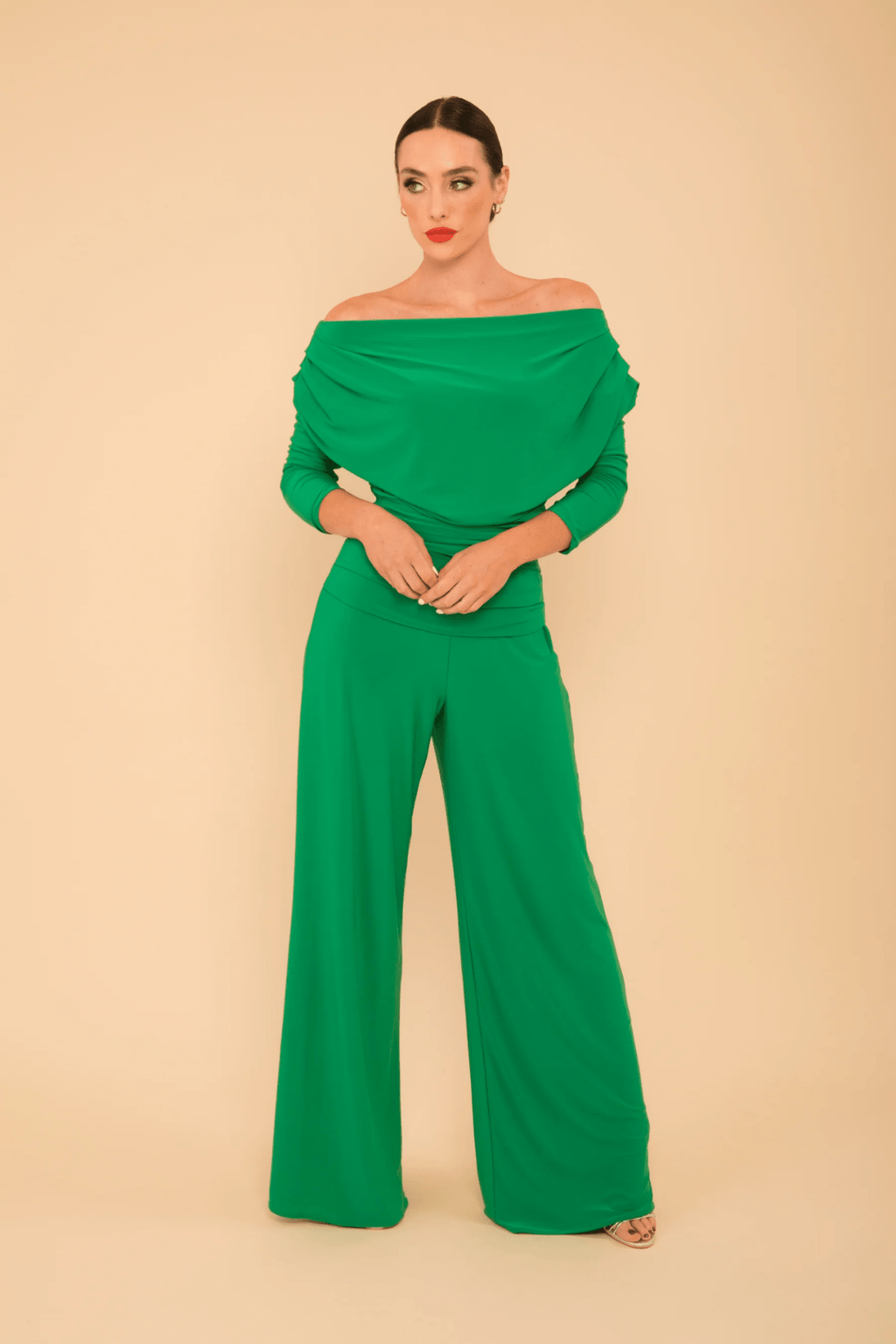 ATOM Label Carbon Jumpsuit with Sleeve in Emerald Green - Dotique - ATOM LABEL