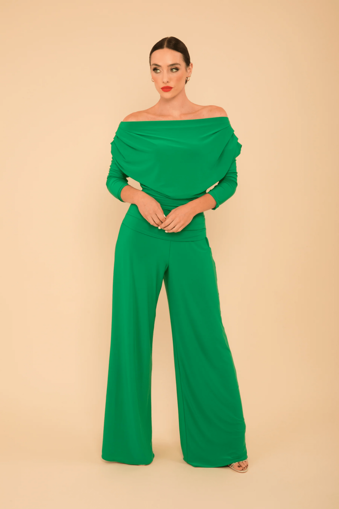 ATOM Label Carbon Jumpsuit with Sleeve in Emerald Green - Dotique - ATOM LABEL