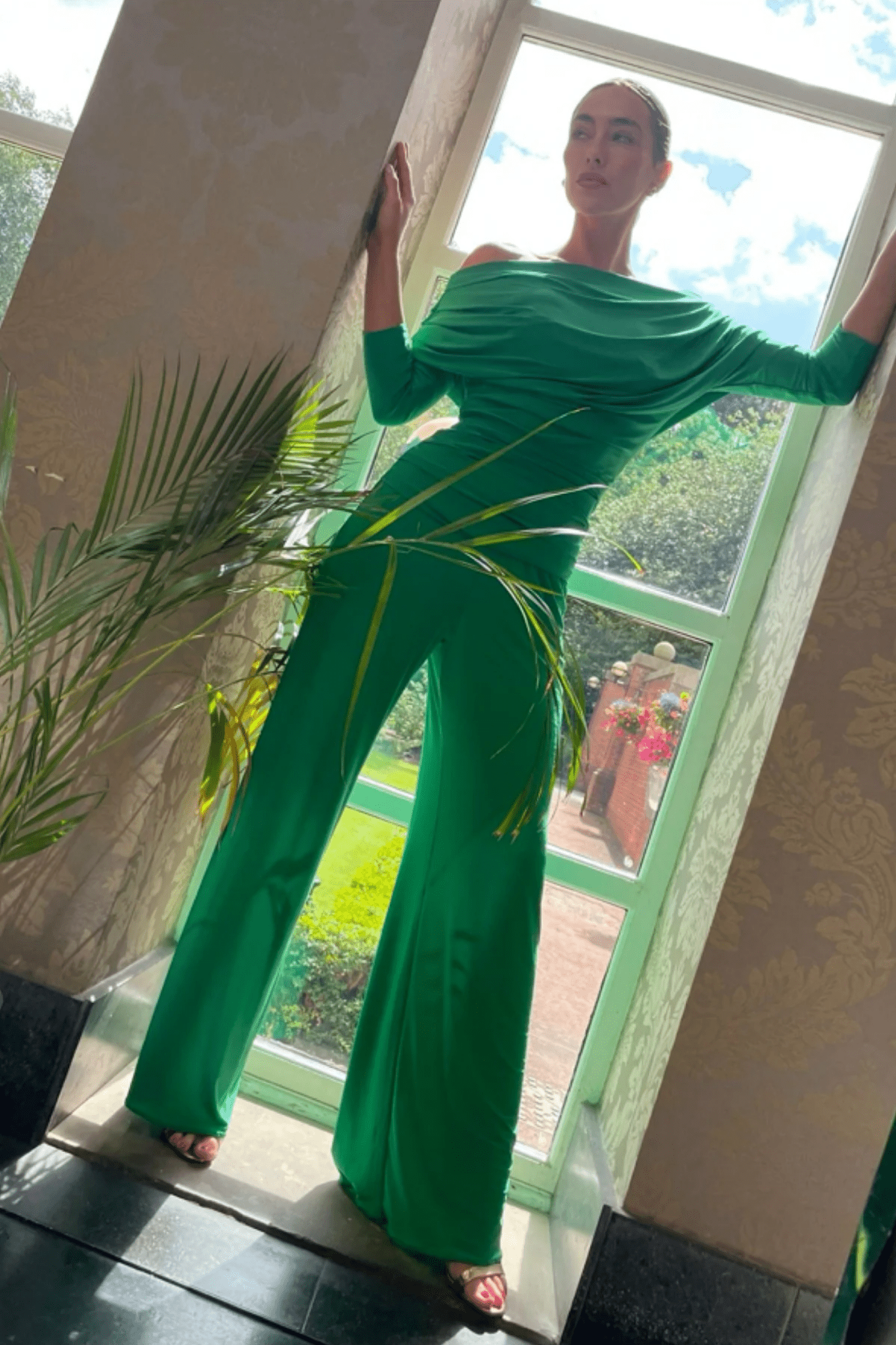 ATOM Label Carbon Jumpsuit with Sleeve in Emerald Green - Dotique - ATOM LABEL