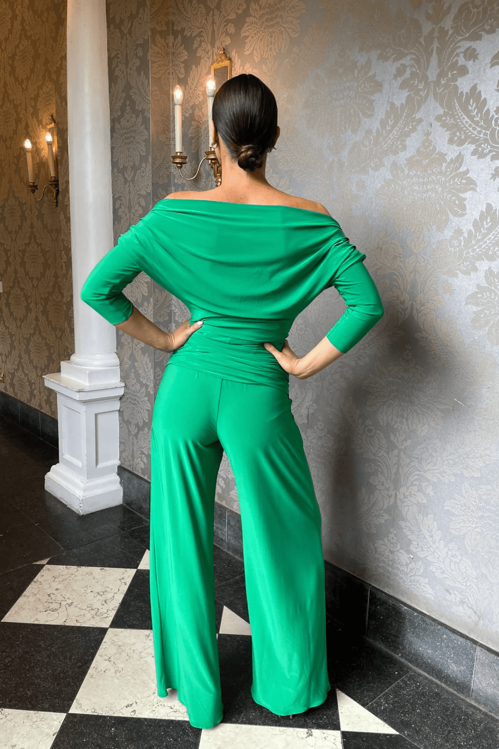 ATOM Label Carbon Jumpsuit with Sleeve in Emerald Green - Dotique - ATOM LABEL