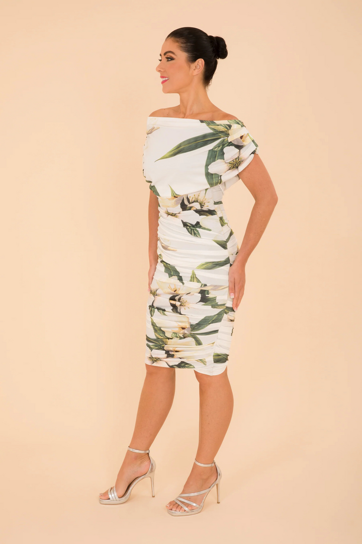Atom Label Oxygen Dress in Ivory Floral Print at Dotique