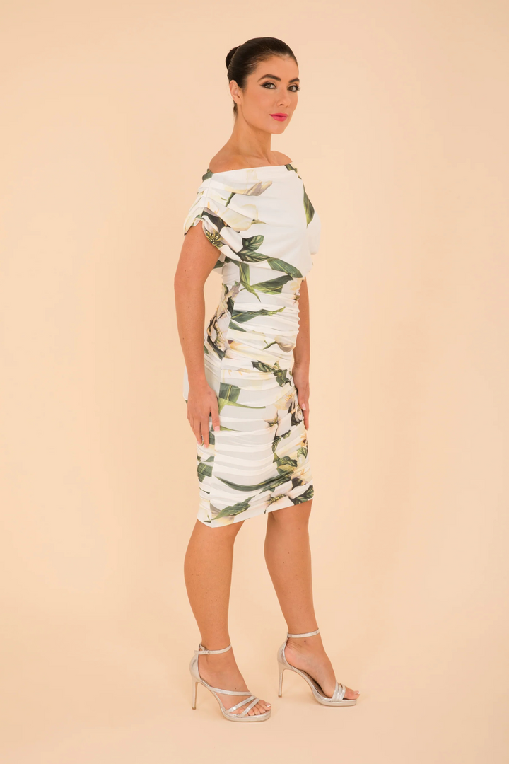 Atom Label Oxygen Dress in Ivory Floral Print at Dotique