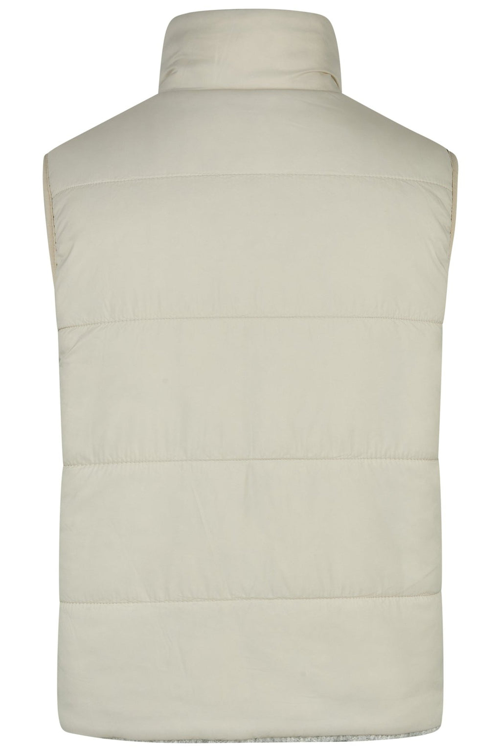 Beige puffer vest on a white background