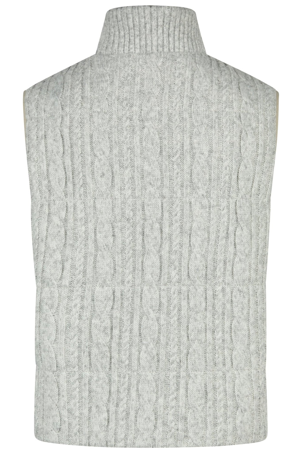 Gray knitted vest on a white background