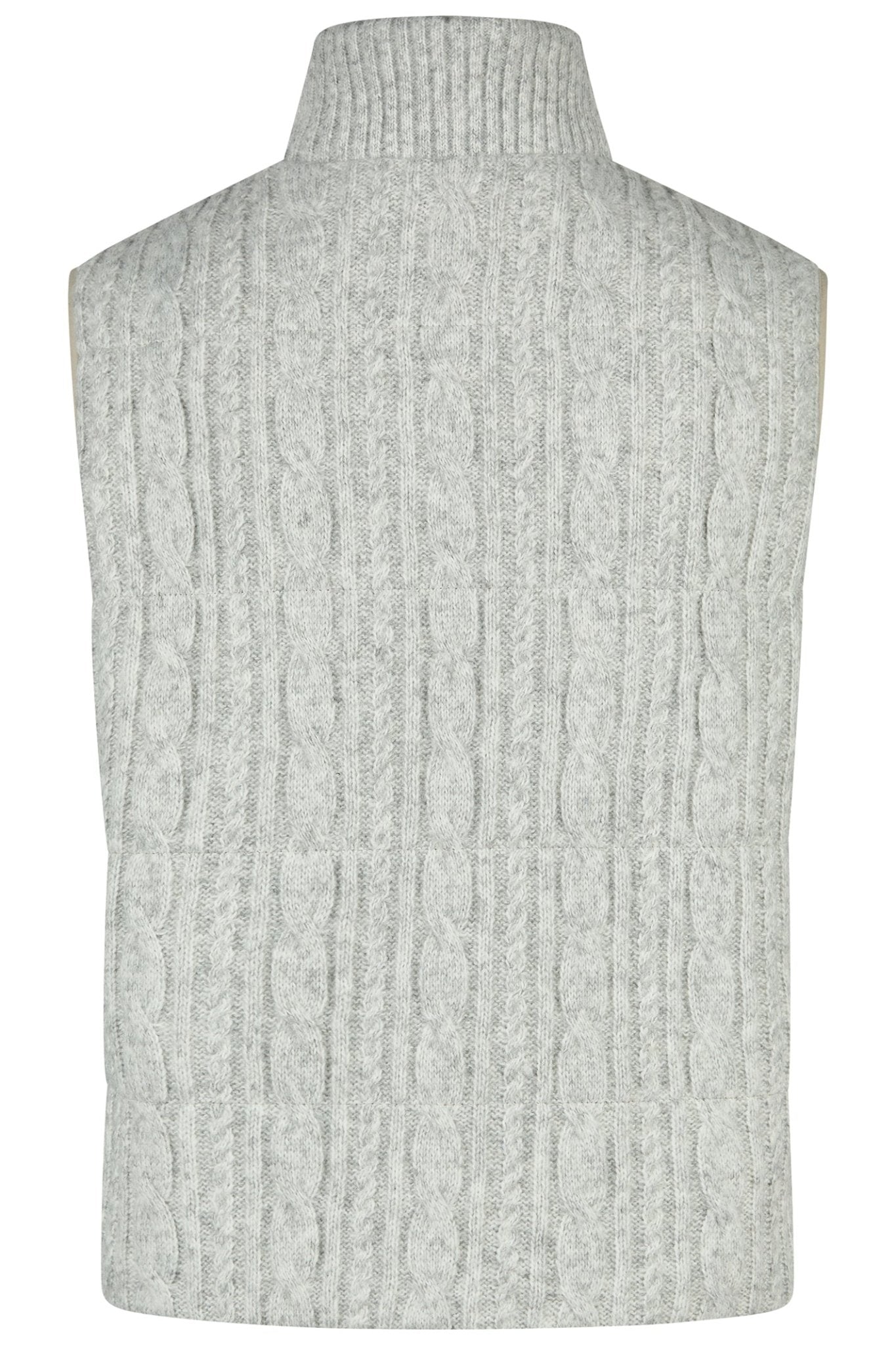 Gray knitted vest on a white background