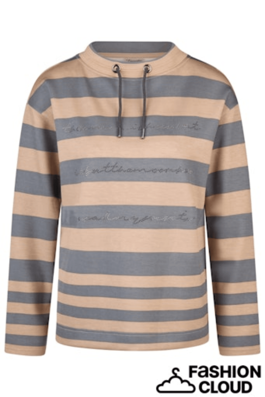 barbara-lebek-37130052-sweat-shirt-jumper-grey-and-biscuit-stripe-with-drawstring-detailing-to-neck