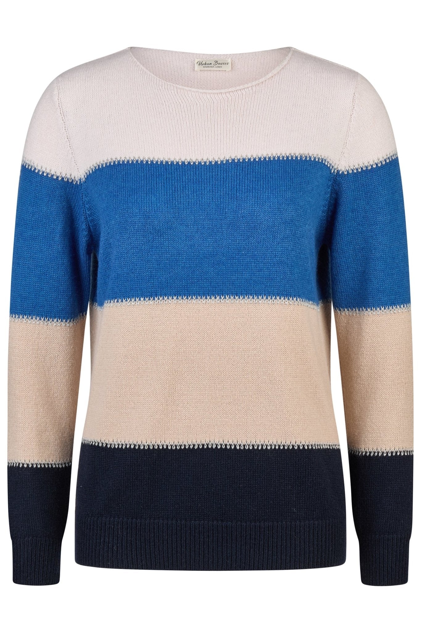 Barbara Lebek 46460052 Blue and Beige Mix Striped Wool Mix Jumper - Dotique - Barbara Lebek