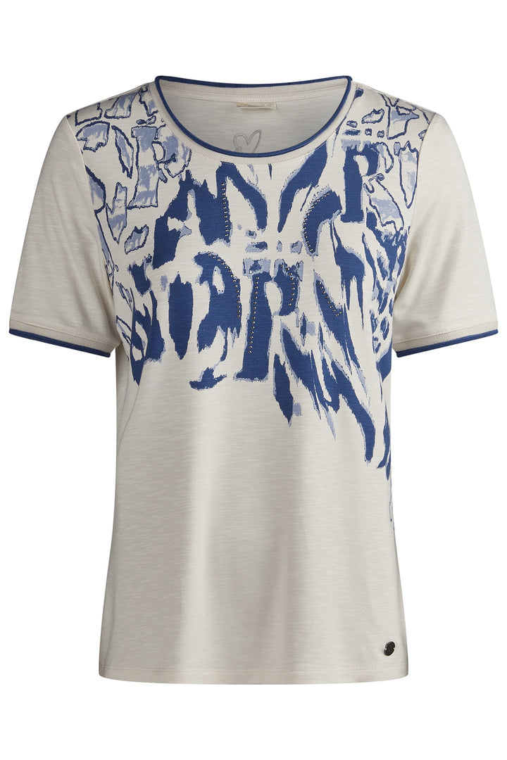 Barbara Lebek 76270052 Panna Cotta Blue Print Top - Dotique