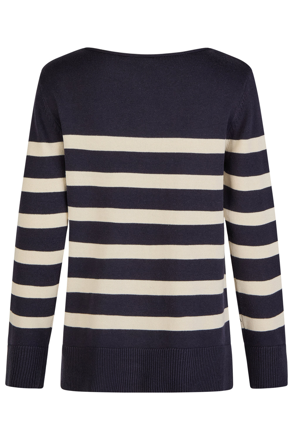 Barbara Lebek 86220052 Navy Striped Boat Neck Jumper - Dotique