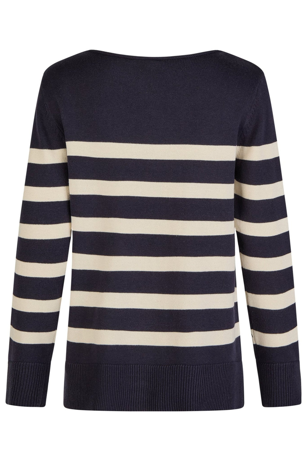 Barbara Lebek 86220052 Navy Striped Boat Neck Jumper - Dotique