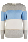 Barbara Lebek Stripe Jumper Boat Neck Stone Blue 27650042 - Dotique - Barbara Lebek