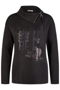 Barbara Lebek Zip Neck Jumper Black 17200042 - Dotique - Barbara Lebek