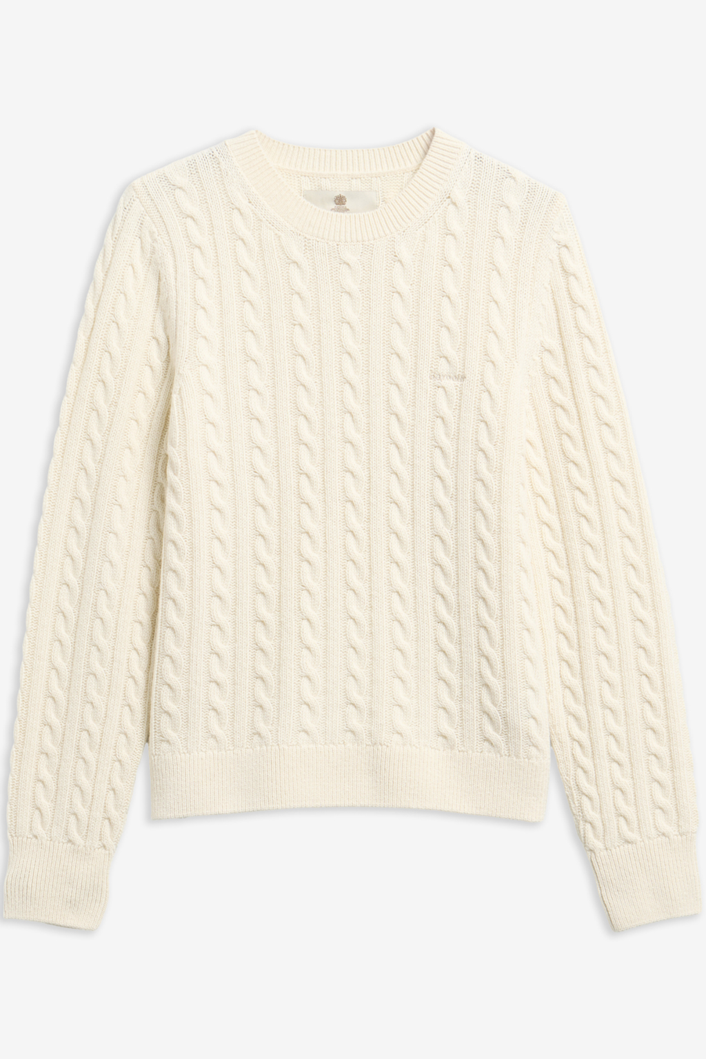 Barbour Ashdown Cable Knitted Jumper Ecru LKN1834