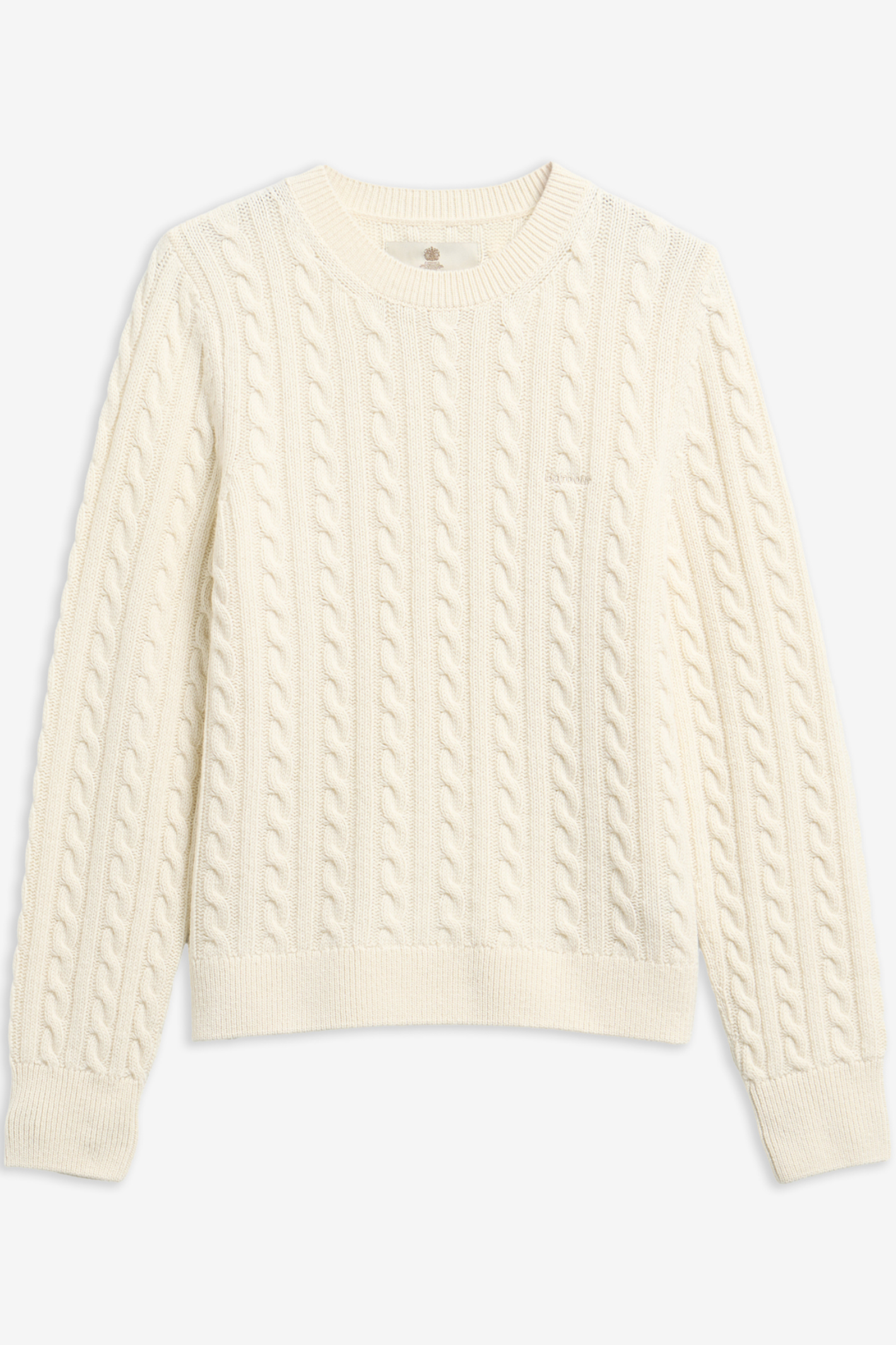 Barbour Ashdown Cable Knitted Jumper Ecru LKN1834