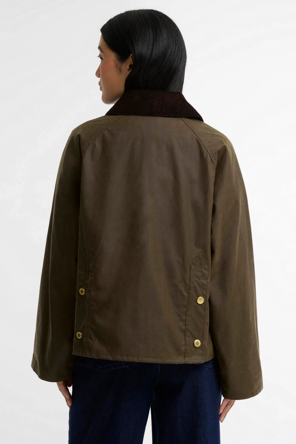 Barbour Cottingham Wax Jacket - Beech back view in brown waxed cotton. Shop Barbour at Dotique.