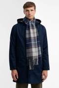 Barbour Galingale Scarf Grey USC0300 worn by a model Shop Barbour at Dotique