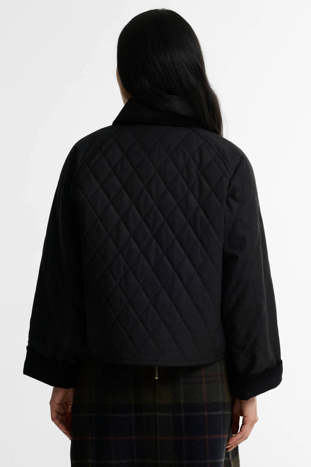 Barbour Icons Quilted Spey Jacket - Black back view. You can Shop Barbour at Dotique.